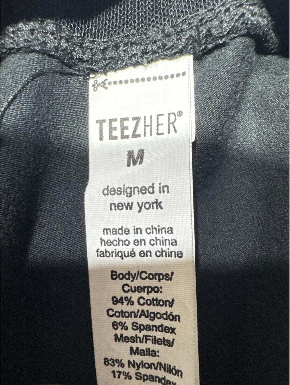 Teezher Black Mesh-Panel Active Leggings Size M - Picture 2 of 4